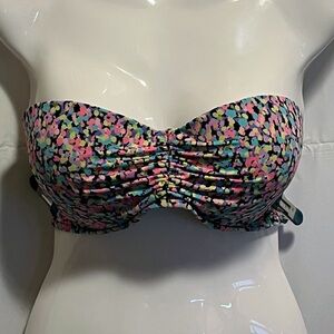 Y2K Victorias Secret 36D Strapless Bandeau Bikini Top Tankini 80s 90s confetti